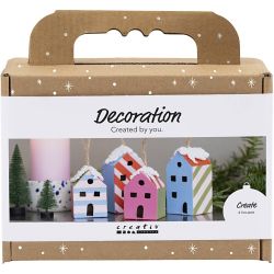 Mini Kreativ Set Dekoration, H&auml;user, Sort. Farben, 1 Pck