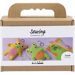 Mini Kreativ Set N&auml;hen, Frosch und Teddy, Sortierte Farben, 1 Pck