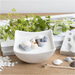 Mini Kreativ Set Kerzengie&szlig;en, Muscheln, Grau, Creme, 1 Pck