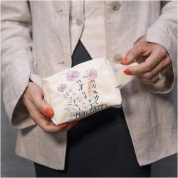 Mini Kreativ Set Sticken, Kosmetiktasche, Creme, 1 Pck