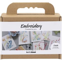 Mini Kreativ Set Sticken, Gem&auml;lde mit Stickerei, Sortierte Farben, 1 Pck