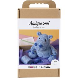 Kreativ Set Amigurumi, Nilpferd, Blau, Hellblau, 1 Pck