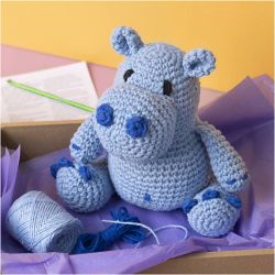 Kreativ Set Amigurumi, Nilpferd, Blau, Hellblau, 1 Pck