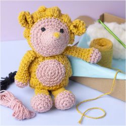 Kreativ Set Amigurumi, Igel, Hellrosa, Warm gelb, 1 Pck