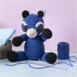 Kreativ Set Amigurumi, Waschb&auml;r, Schwarz, Blau, 1 Pck