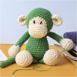 Kreativ Set Amigurumi, Affe, Gr&uuml;n, Creme, 1 Pck