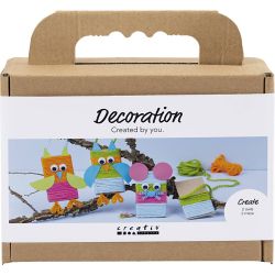 Mini Kreativ Set Dekoration, M&auml;use und Eulen, Sortierte Farben, 1 Pck